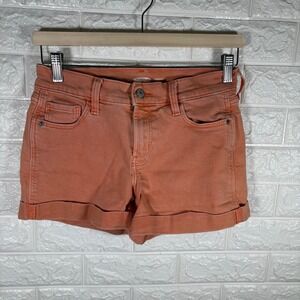 Old Navy Boyfriend Mid Rise Cuffed Denim Shorts Orange Size 0‎